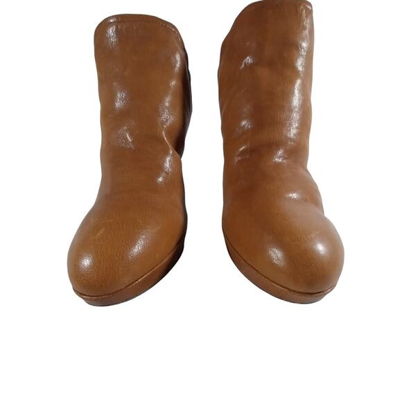 NWOT-1 SHOW! VINCE CAMUTO! OAK BROWN GENUINE LEATHER DUAL BUCKLE BOOTS! SZ 9.5M - Picture 5 of 10